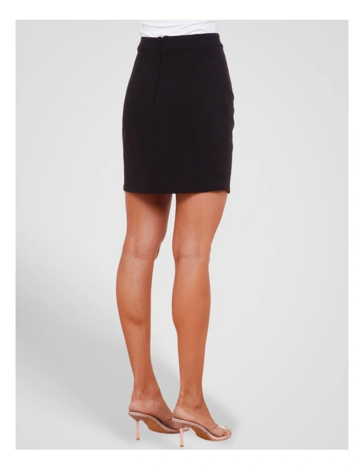 Denise Wrap Mini Skirt in Black image 2