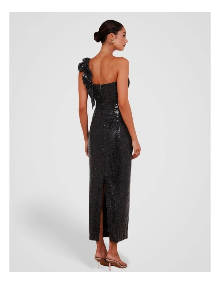 Tessa One Shoulder Gown in Black image 2