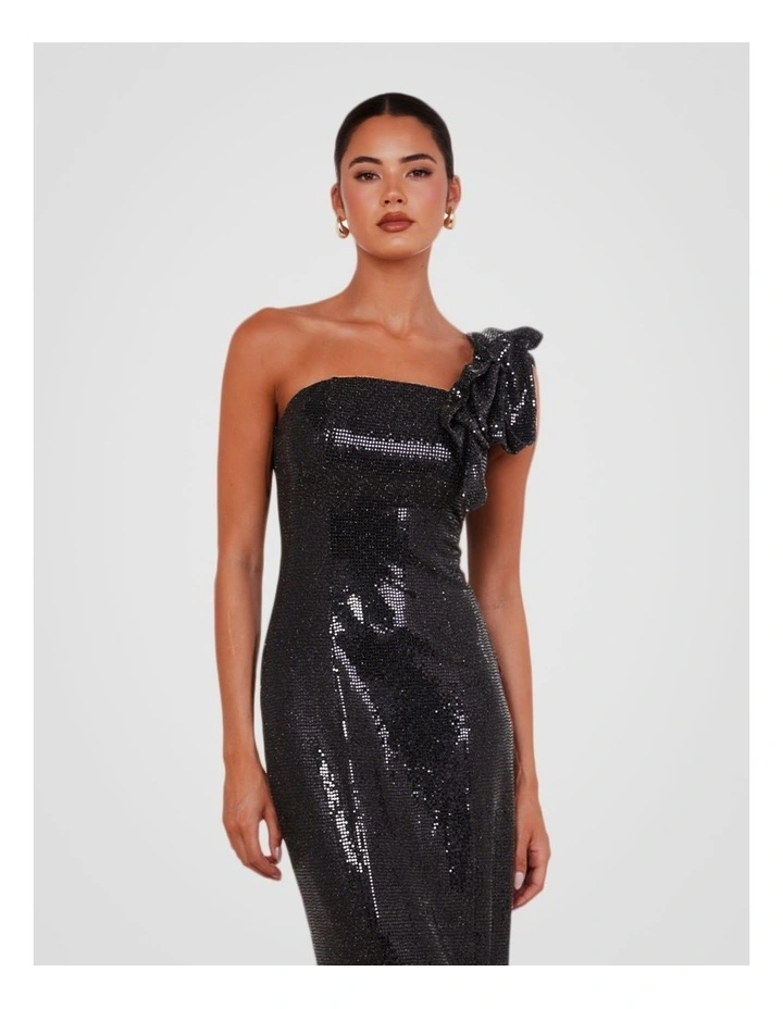 Tessa One Shoulder Gown in Black image 4