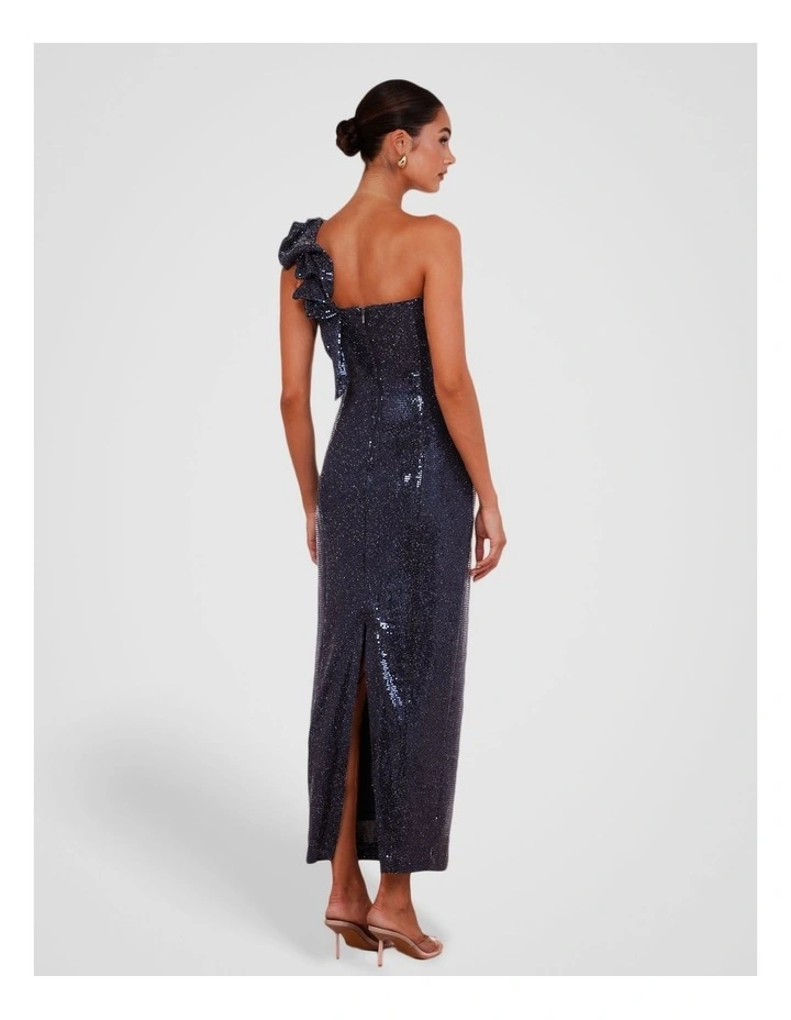 Tessa One Shoulder Gown in Navy image 2
