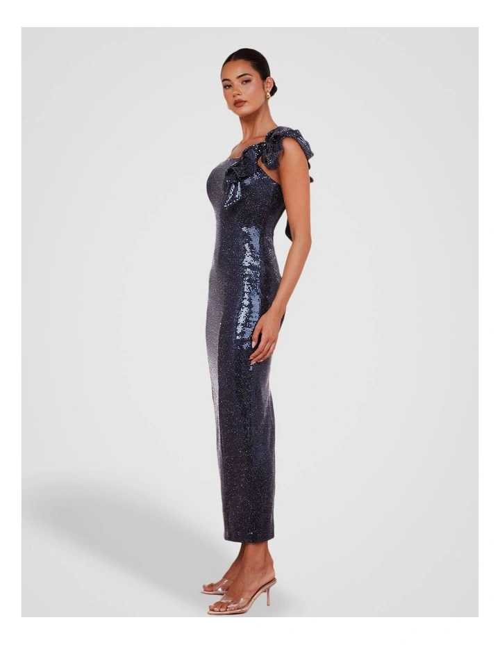 Tessa One Shoulder Gown in Navy image 3