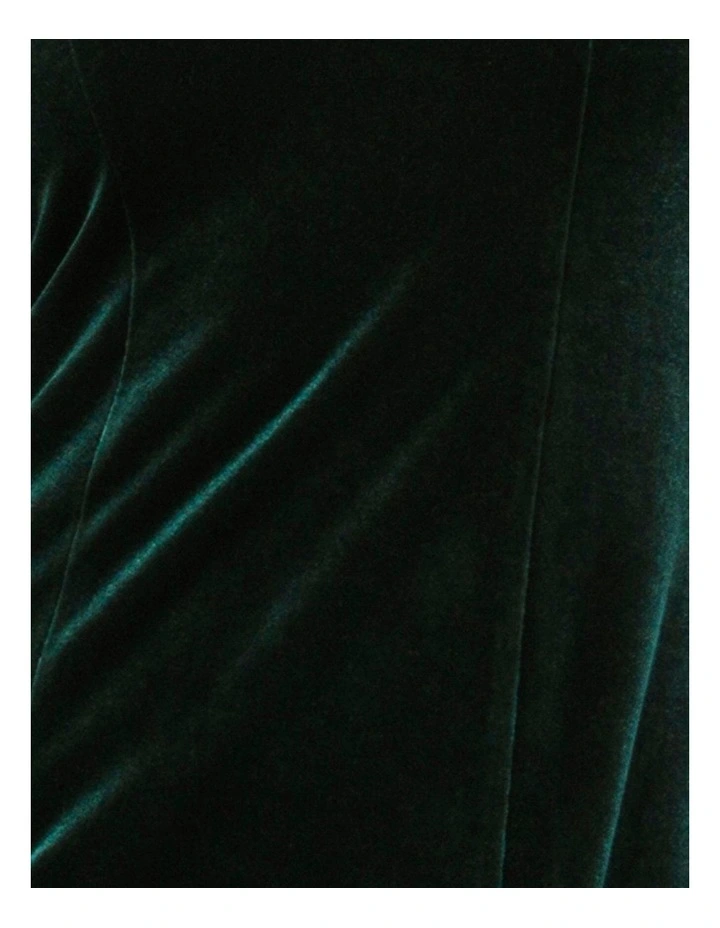 Off Shoulder Velvet Gown in Olive image 6