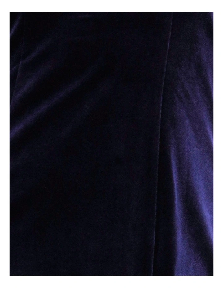 Olive Off Shoulder Velvet Gown in Navy image 6