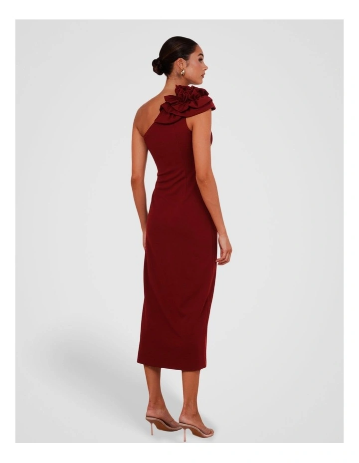 Warren One Shoulder Maxi in Burgundy image 2