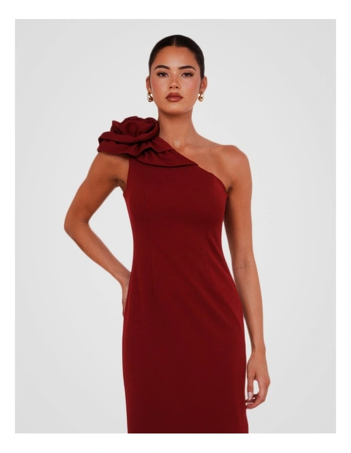 Warren One Shoulder Maxi in Burgundy image 4