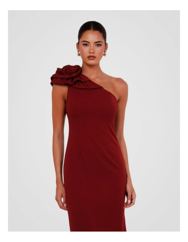 Warren One Shoulder Maxi in Burgundy image 5