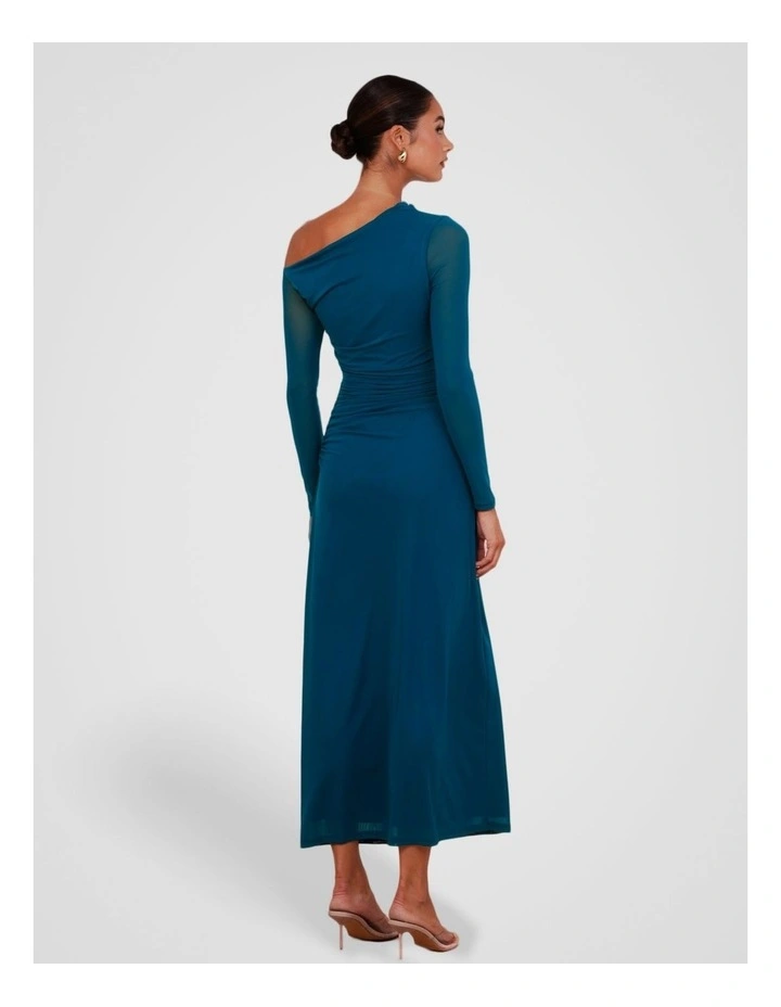 Heidi Asymmetric Maxi Dress in Teal image 2