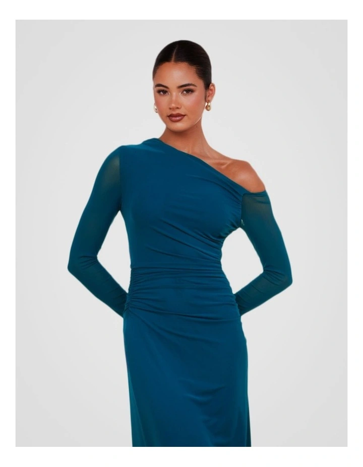 Heidi Asymmetric Maxi Dress in Teal image 5
