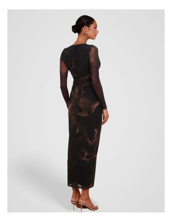 Gabriella V-neck Knot Dress in Print image 2