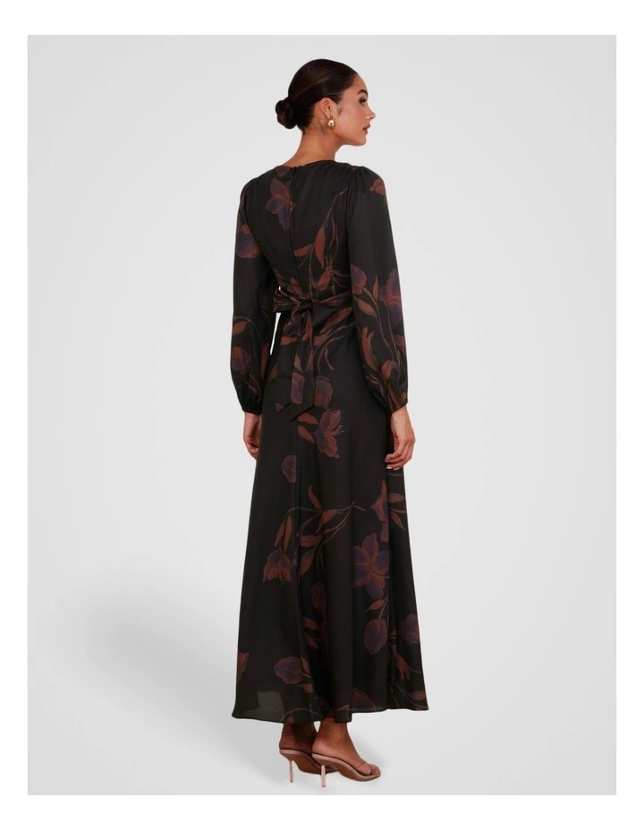Cher Wrap Front Maxi Dress in Print image 2