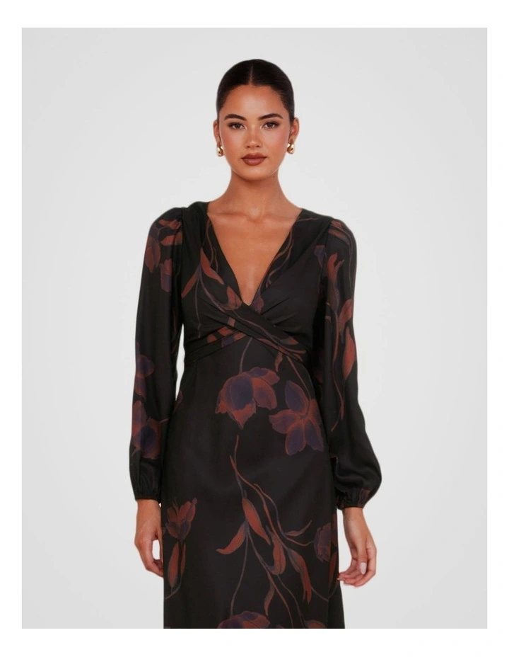 Cher Wrap Front Maxi Dress in Print image 4