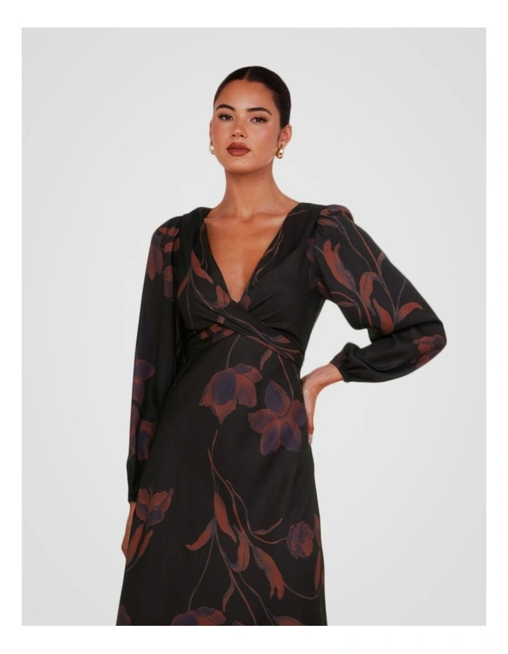 Cher Wrap Front Maxi Dress in Print image 5