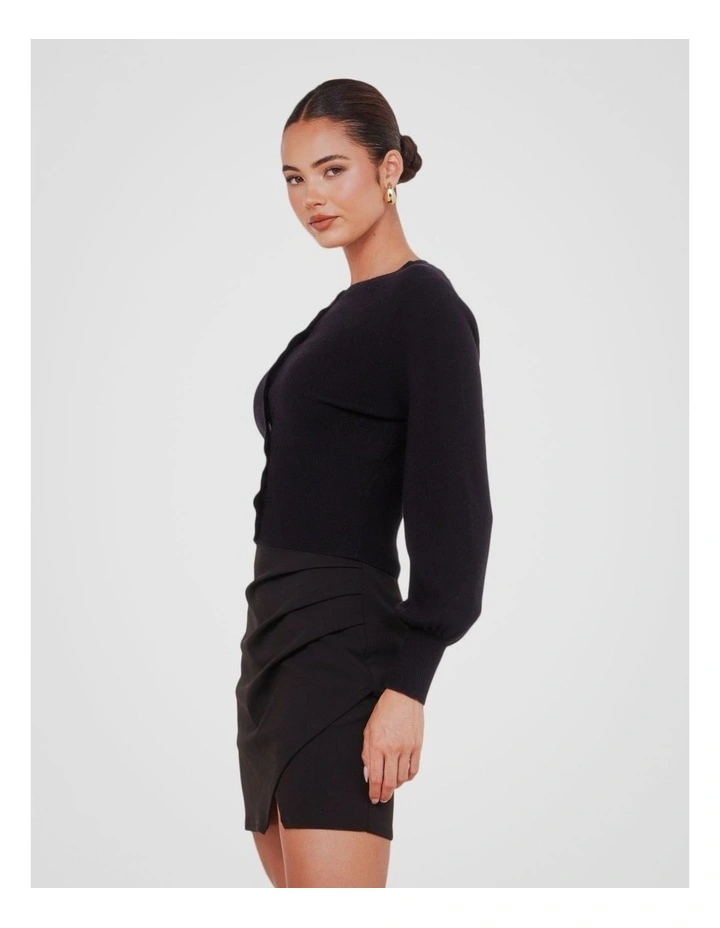 Aurelia Bishop Sleeve Cardigan in Black image 3