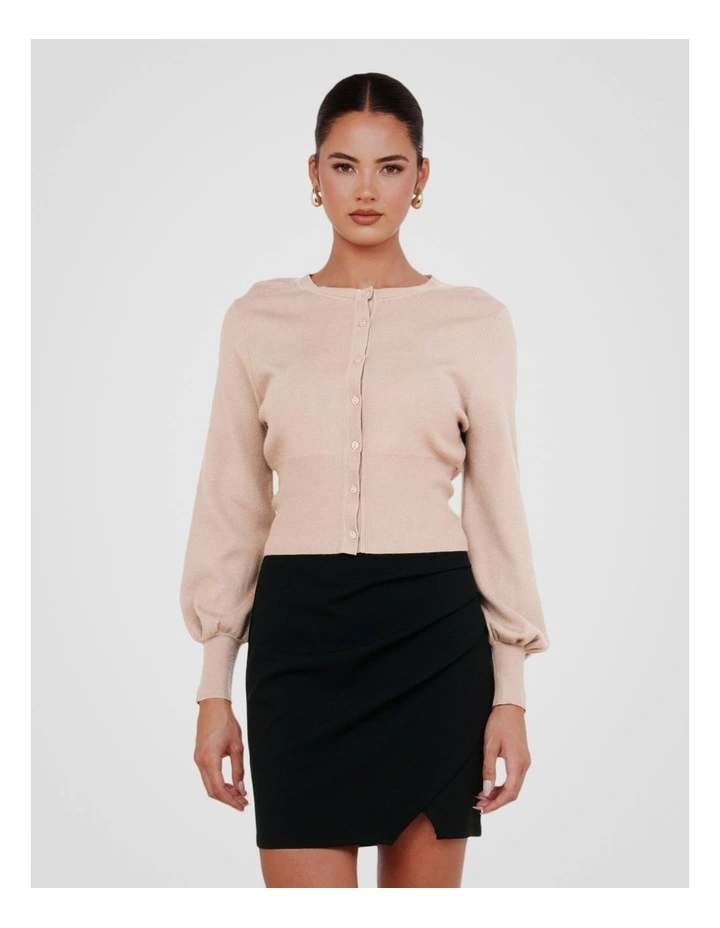 Aurelia Bishop Sleeve Cardigan in Brown image 1