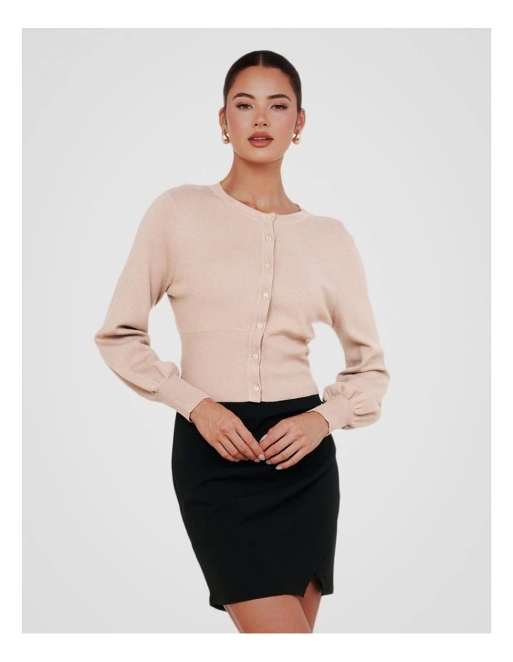 Aurelia Bishop Sleeve Cardigan in Brown image 4