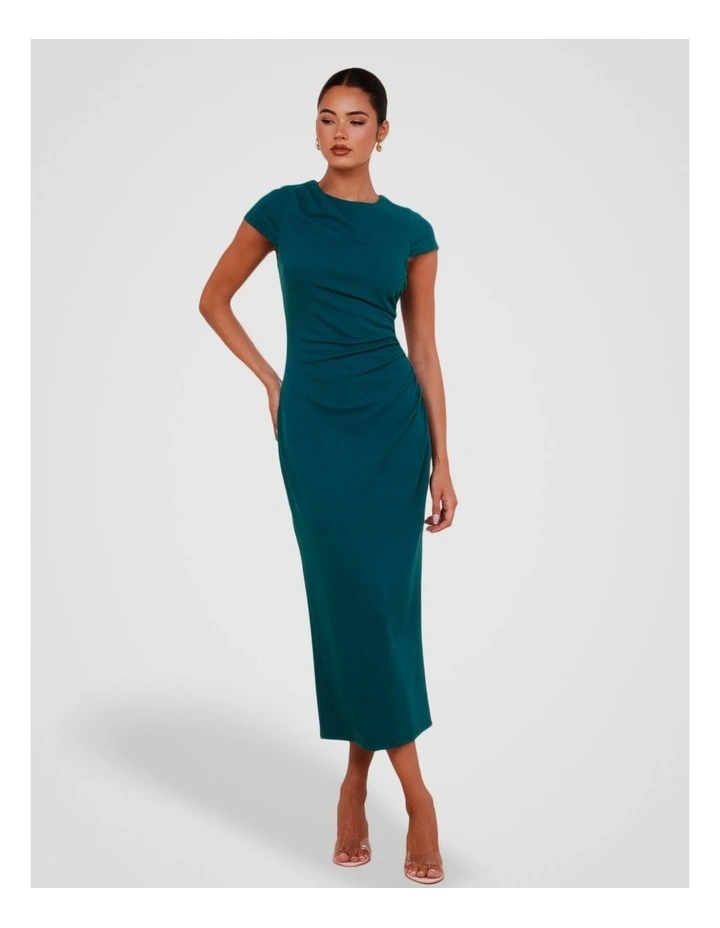 Belle Cap Sleeve Midi Dress in Teal image 1