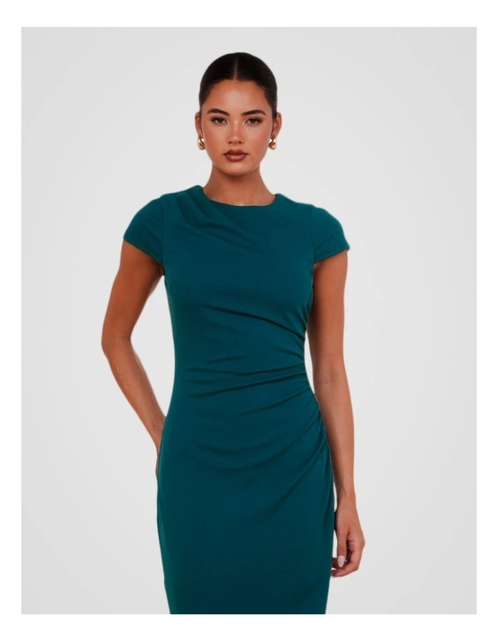 Belle Cap Sleeve Midi Dress in Teal image 4