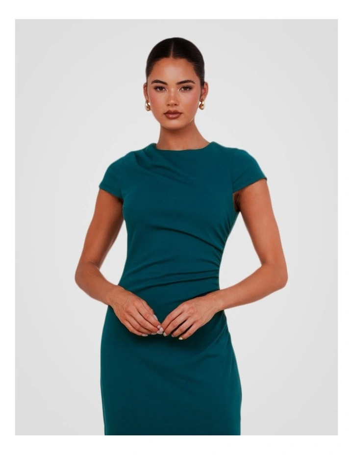 Belle Cap Sleeve Midi Dress in Teal image 5