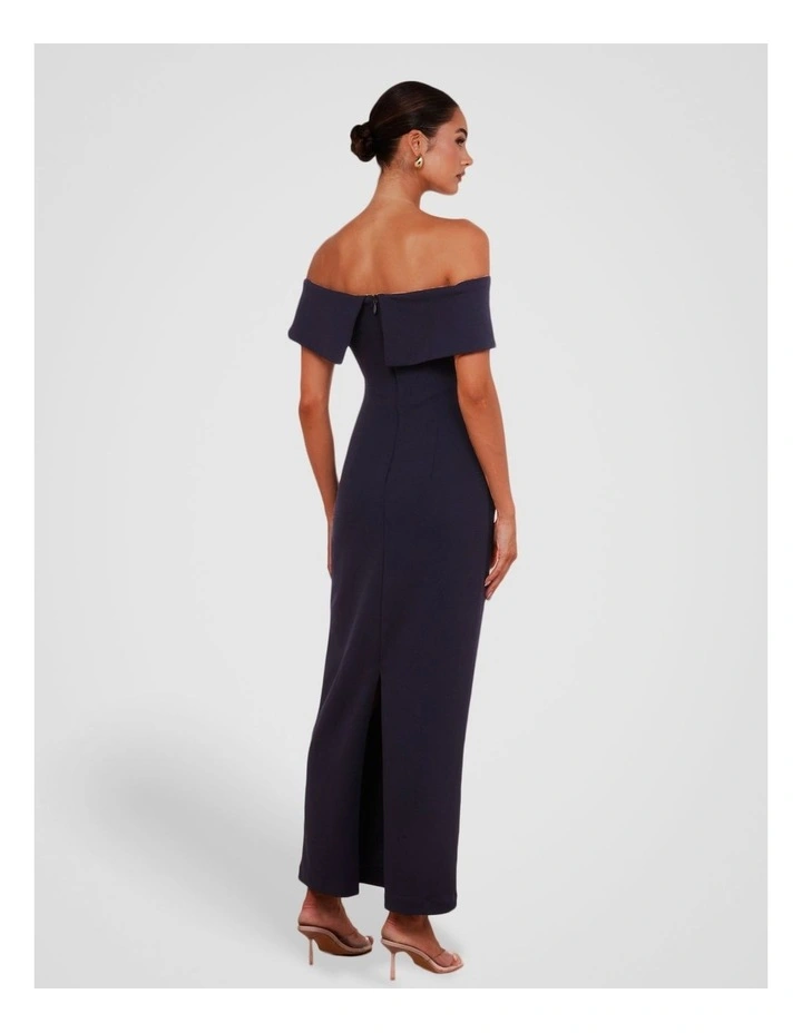 Talia Off Shoulder Gown in Navy image 2