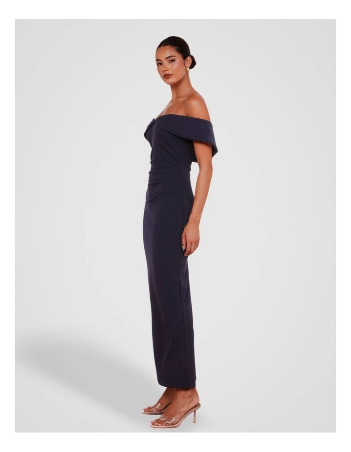 Talia Off Shoulder Gown in Navy image 3