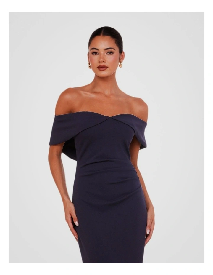 Talia Off Shoulder Gown in Navy image 4