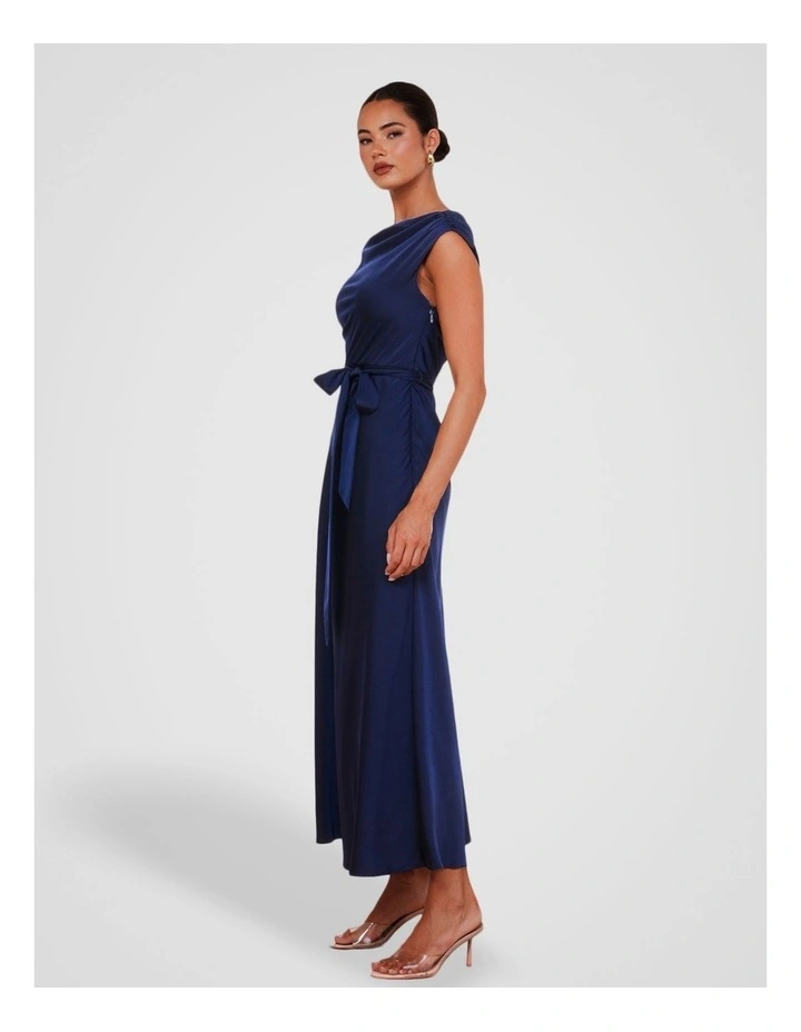 Avery One Shoulder Maxi Dress in Navy image 3