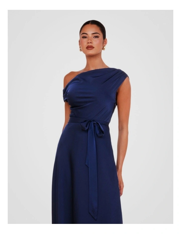 Avery One Shoulder Maxi Dress in Navy image 5