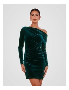 Yadira Longsleeve Mini Dress in Teal