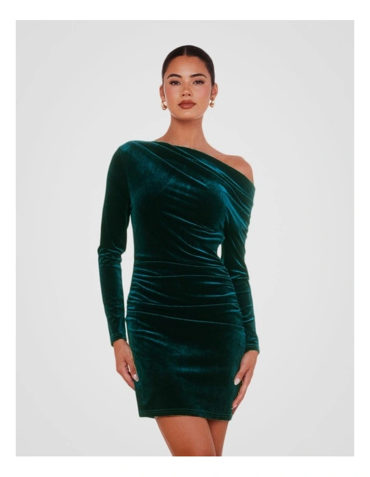 Yadira Longsleeve Mini Dress in Teal image 1