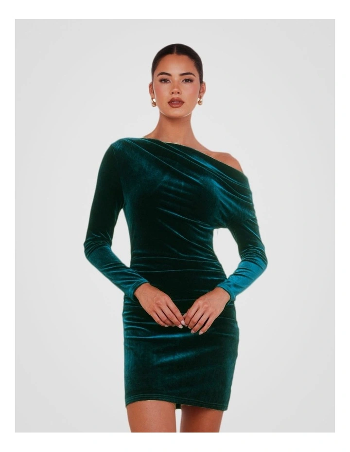 Yadira Longsleeve Mini Dress in Teal image 4