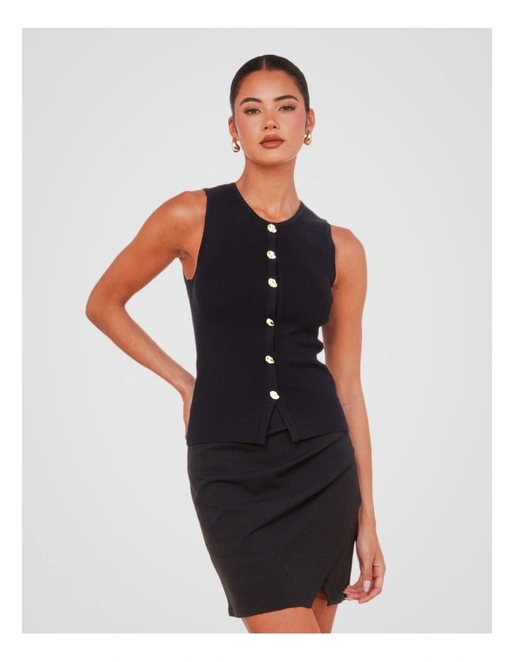 Xae Vest Top in Black image 4
