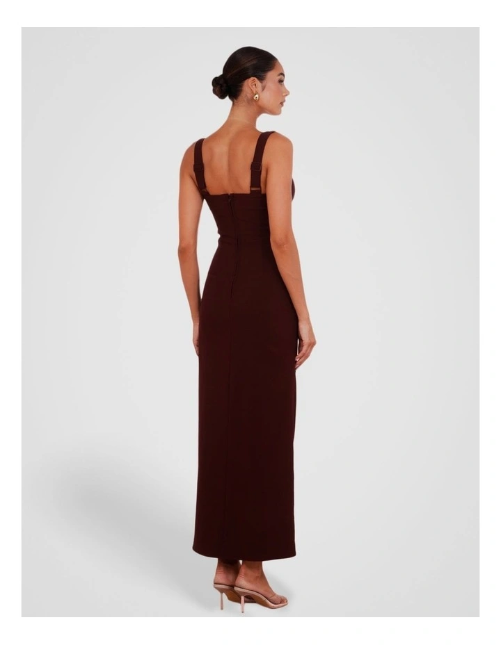 Uziel Corset Style Draped Gown in Burgundy image 2