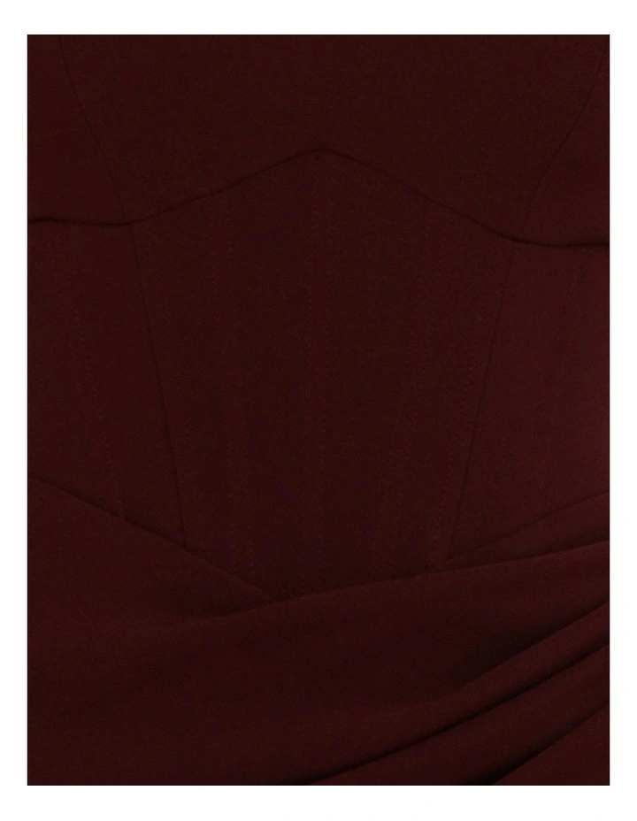 Uziel Corset Style Draped Gown in Burgundy image 6