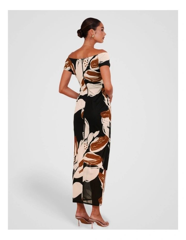 Solange Off Shoulder Gown in Print image 2