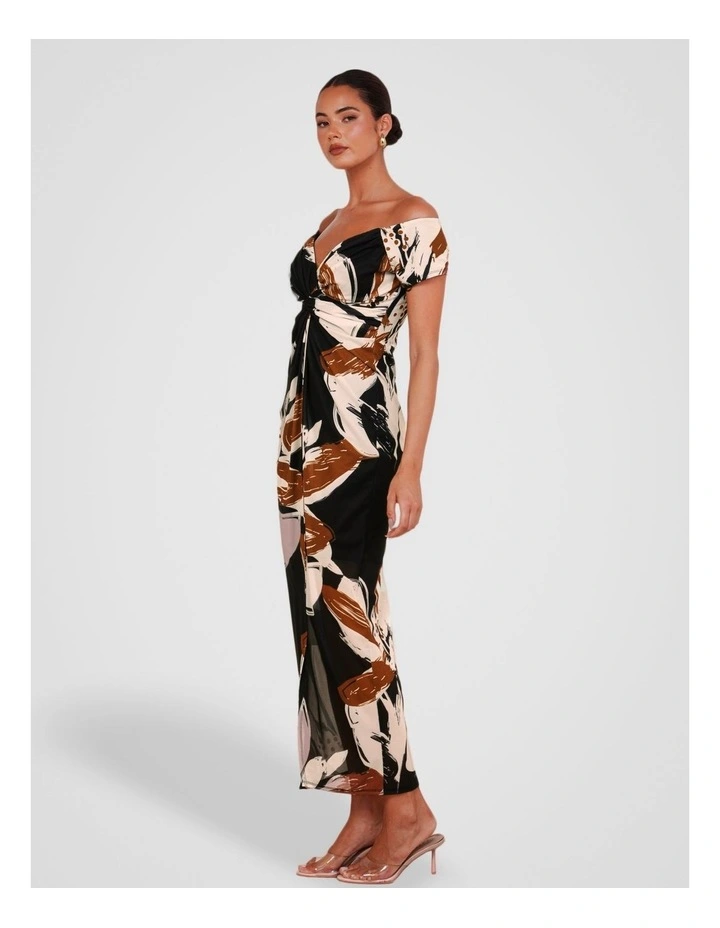 Solange Off Shoulder Gown in Print image 3