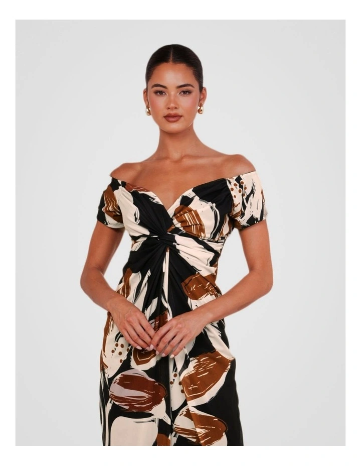 Solange Off Shoulder Gown in Print image 4