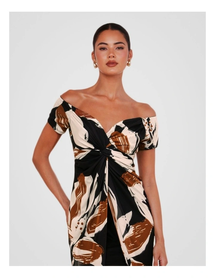 Solange Off Shoulder Gown in Print image 5