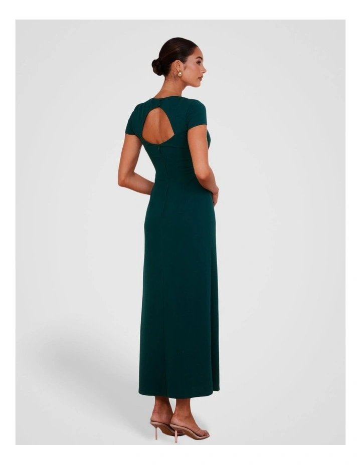 Alannah Cap Sleeve Midi Dress in Emerald image 2