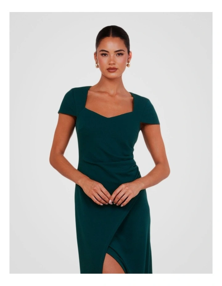 Alannah Cap Sleeve Midi Dress in Emerald image 4