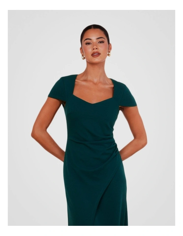 Alannah Cap Sleeve Midi Dress in Emerald image 5