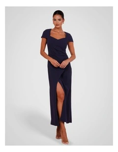 Alannah Cap Sleeve Midi Dress in Navy