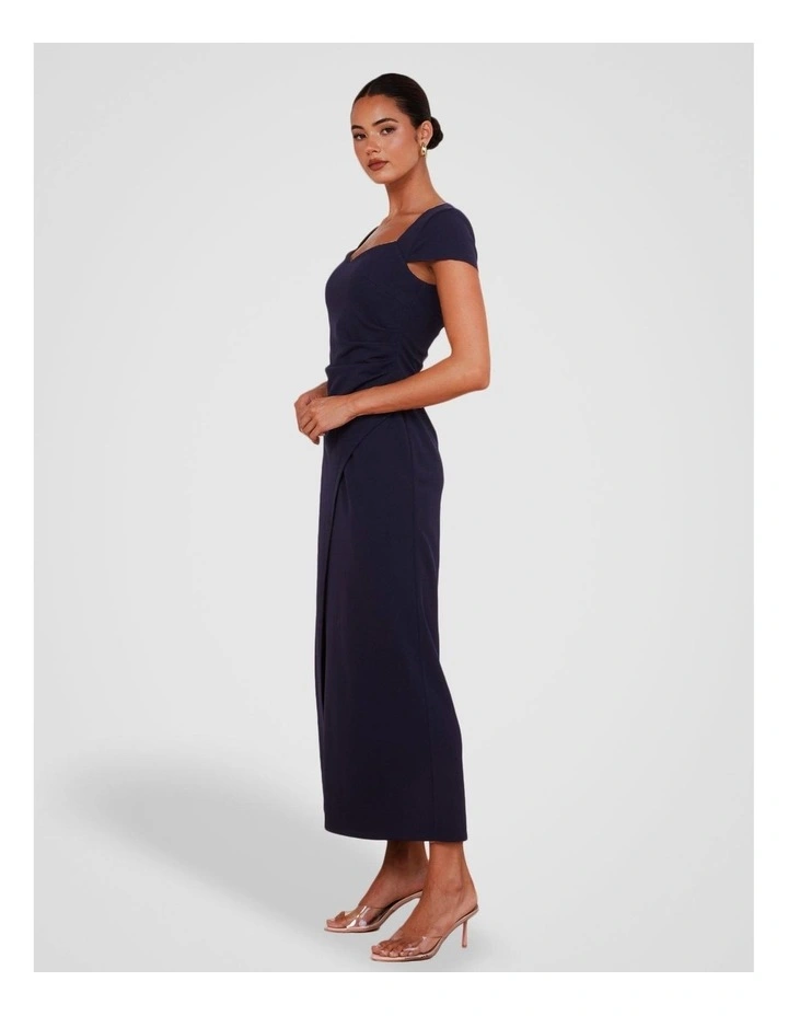 Alannah Cap Sleeve Midi Dress in Navy image 3