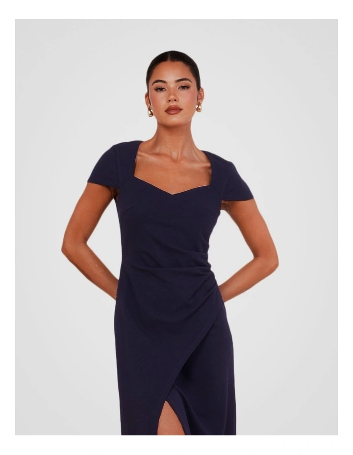 Alannah Cap Sleeve Midi Dress in Navy image 4