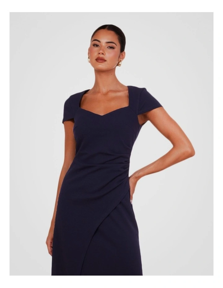 Alannah Cap Sleeve Midi Dress in Navy image 5