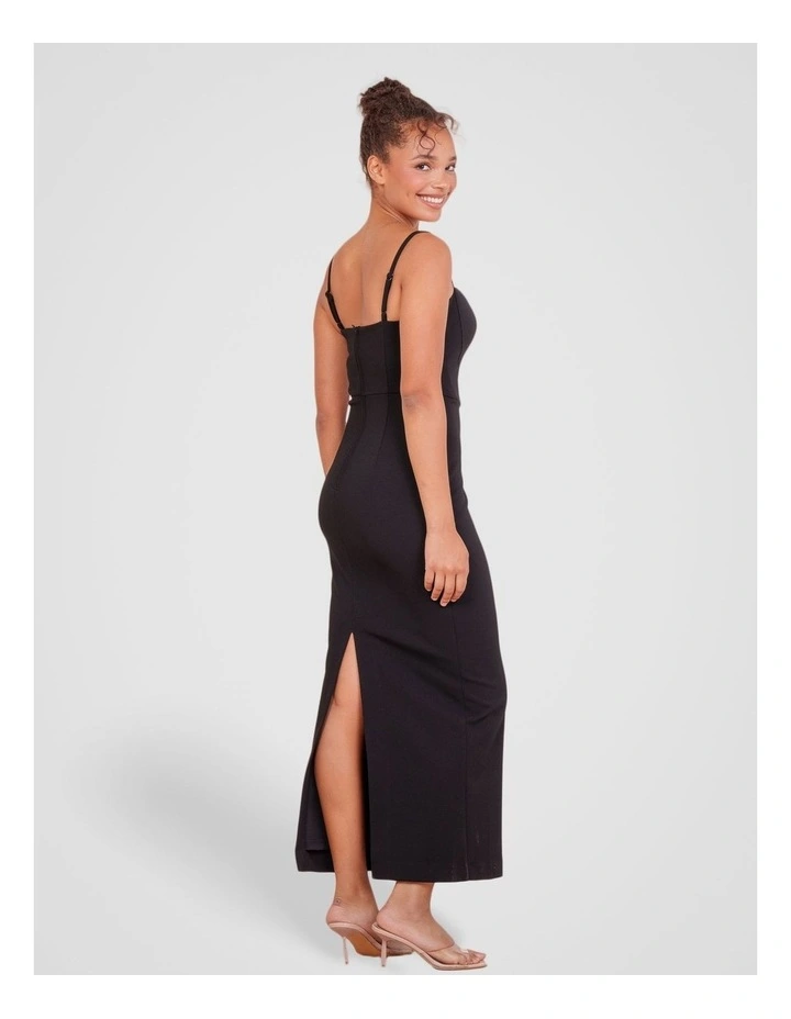 Neve Sleeveless Corset Gown in Black image 2