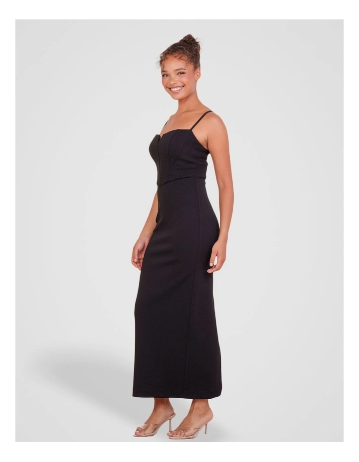 Neve Sleeveless Corset Gown in Black image 3