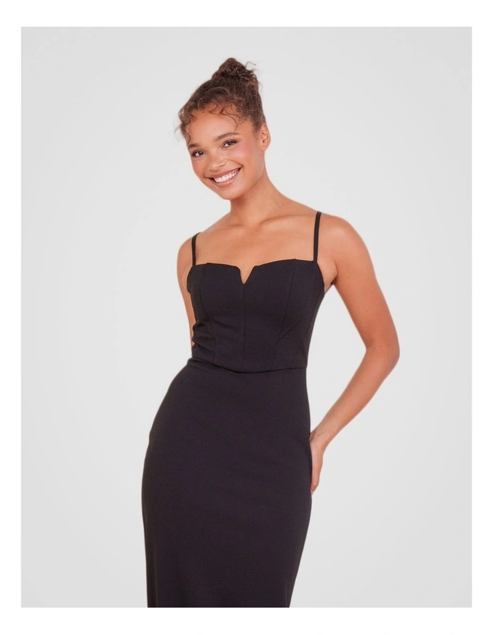 Neve Sleeveless Corset Gown in Black image 4