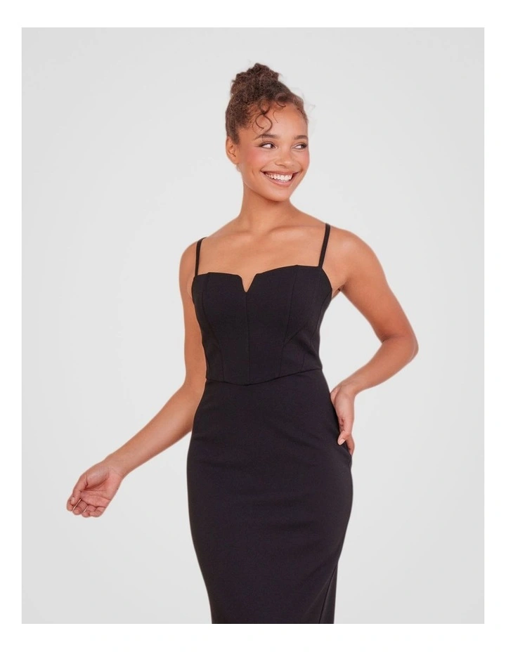 Neve Sleeveless Corset Gown in Black image 5