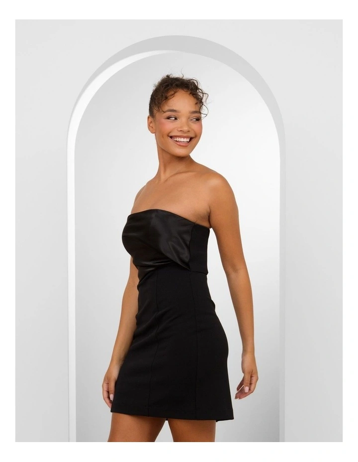 Urim Strapless Mini Dress in Black image 3