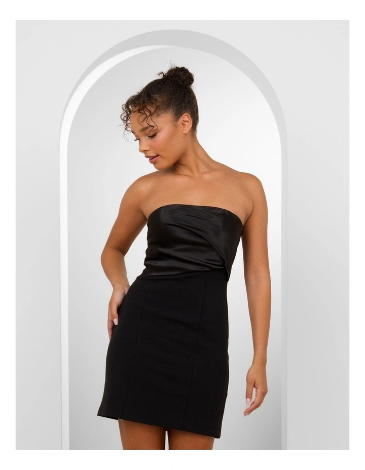 Urim Strapless Mini Dress in Black image 4